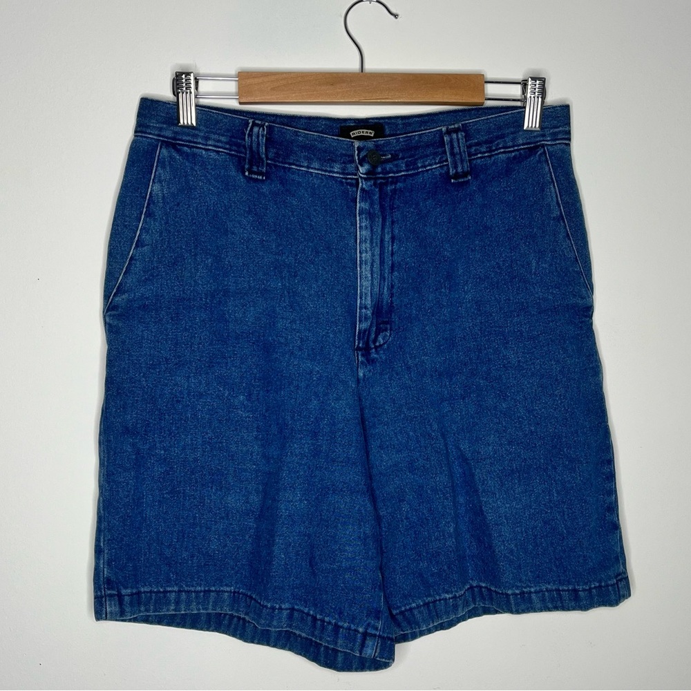 Riders Casuals Vintage Size 10 Denim High Rise Mom Shorts Slant Pocket Wide Leg